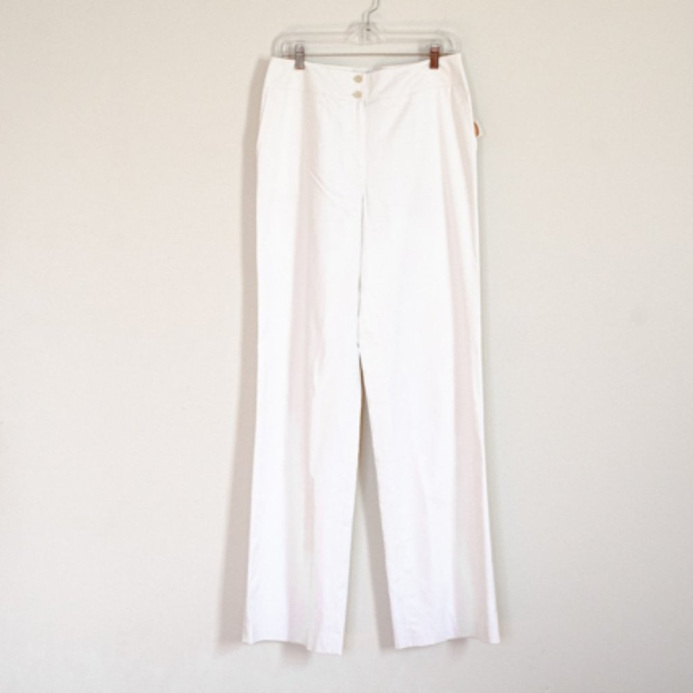 Vintage Talbots Stretch Long White Pants NWT